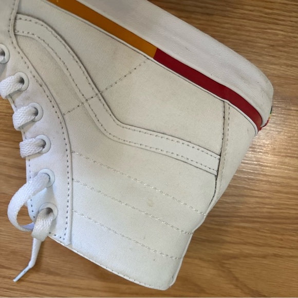 Vans Sk8-Hi Tapered Rainbow Foxing White Rainbow Pride VN0A4U16MWF Sneaker Shoe - Picture 8 of 12